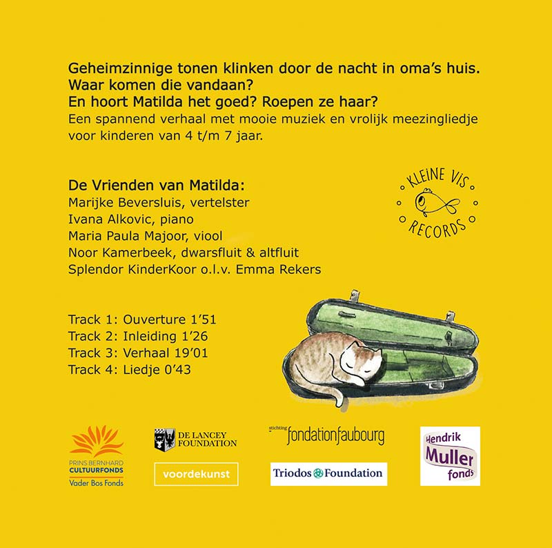 Achterkant CD Matilda en de Geheimzinnige Tonen